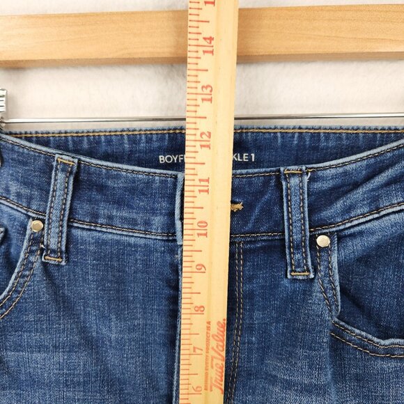 Chicos Jeans Womens 1 Blue 8 Boyfriend Ankle High Rise Stretch Denim Casual - Picture 4 of 11
